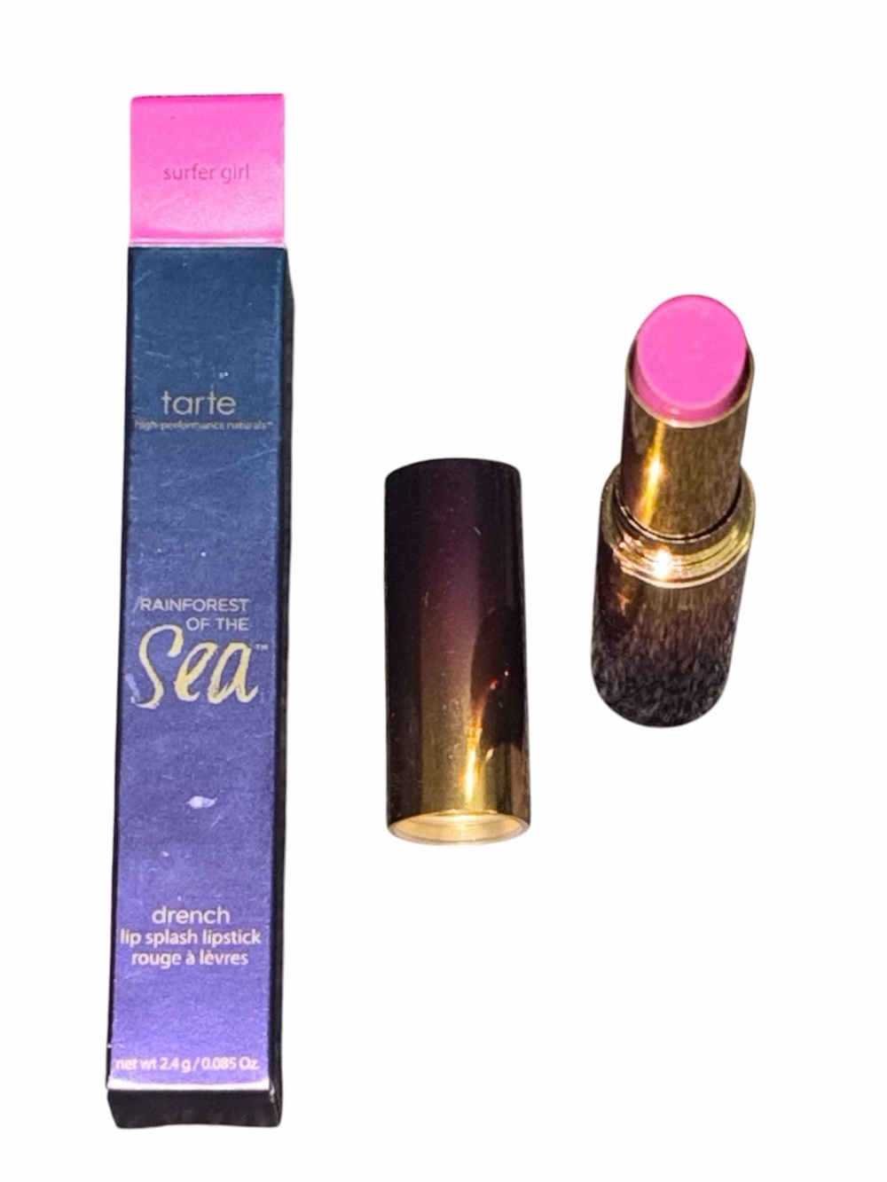 NWB Tarte Rainforest of the Sea Lip Drench Lipstick Surfer Girl Limited Edition